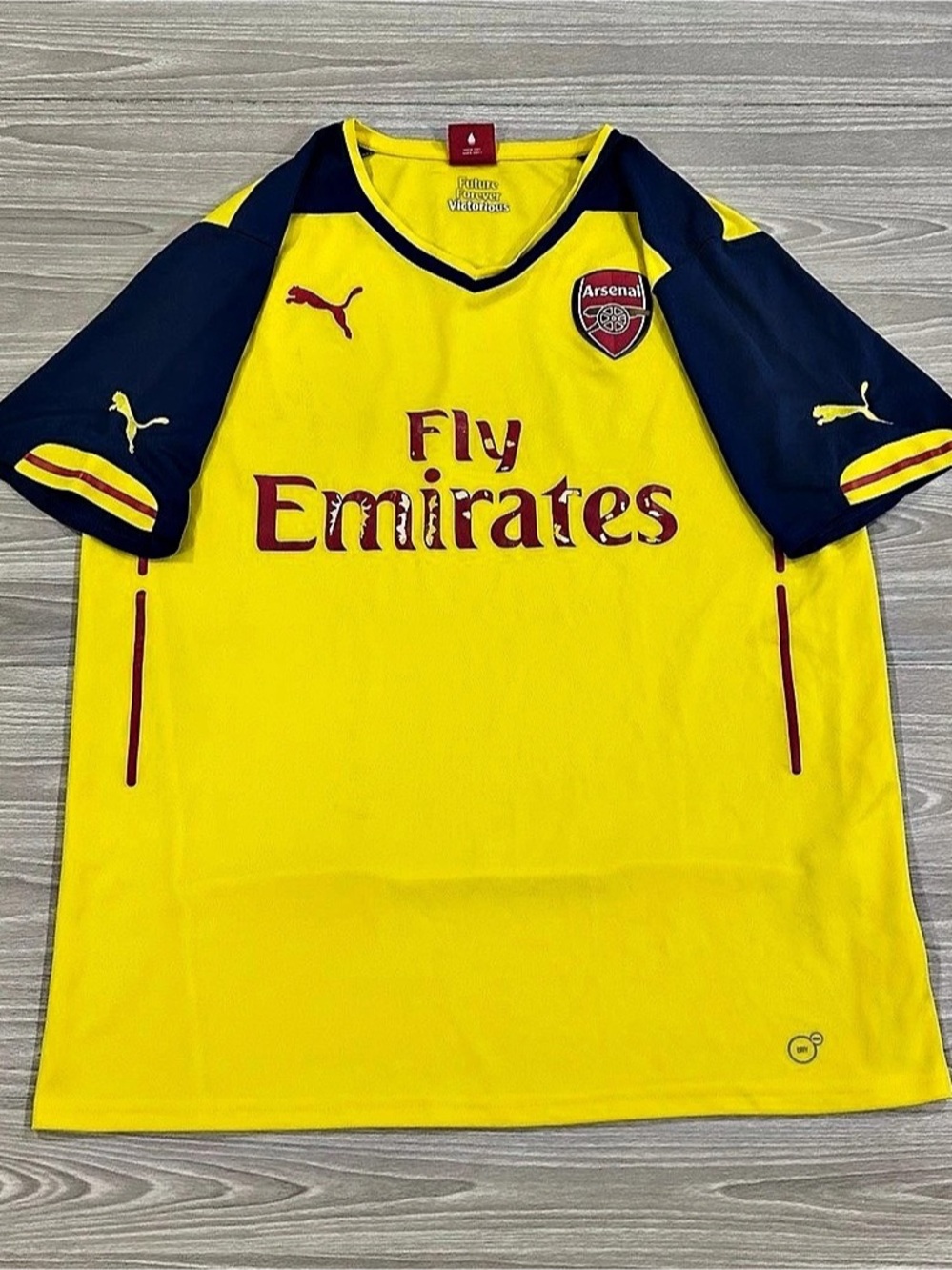 Puma 2015/16 Arsenal FC Away Soccer Jersey Football Yellow Men’s Size Large